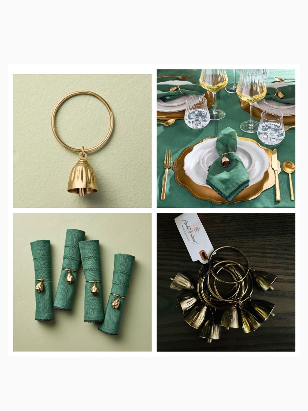 Set of 8 Bow and Bell Metal Napkin Ring Set - Hearth & Hand™ with Magnolia